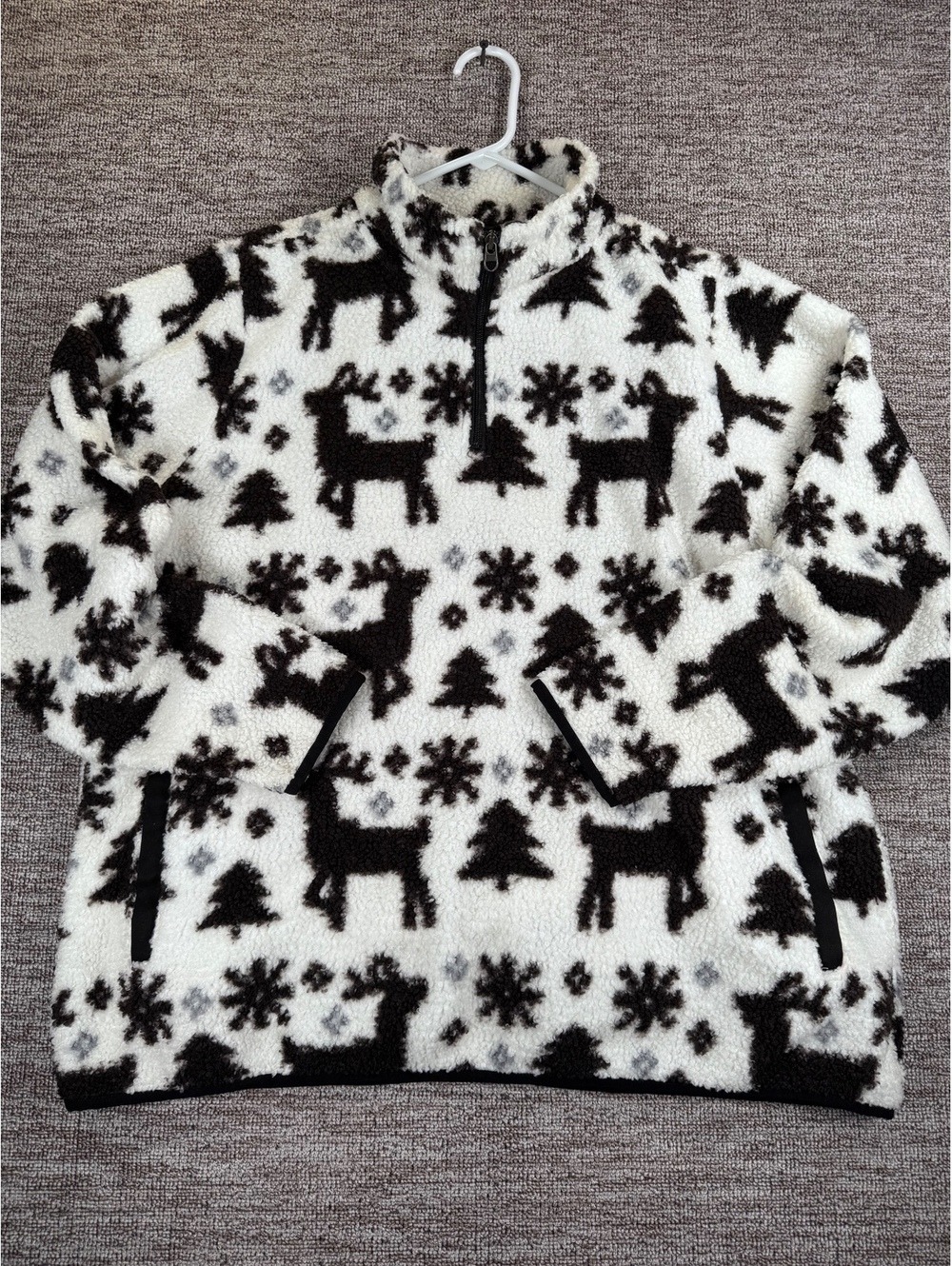Vera Bradley Teddy Cozy Winter Fleece Pullover 3XL with Nordic Deer Fall Casual